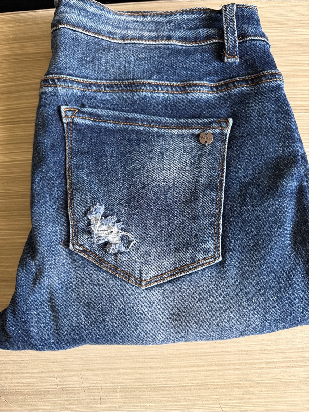 Women's Cropped Ankle Jeans in Medium Blue with Subtle Distress